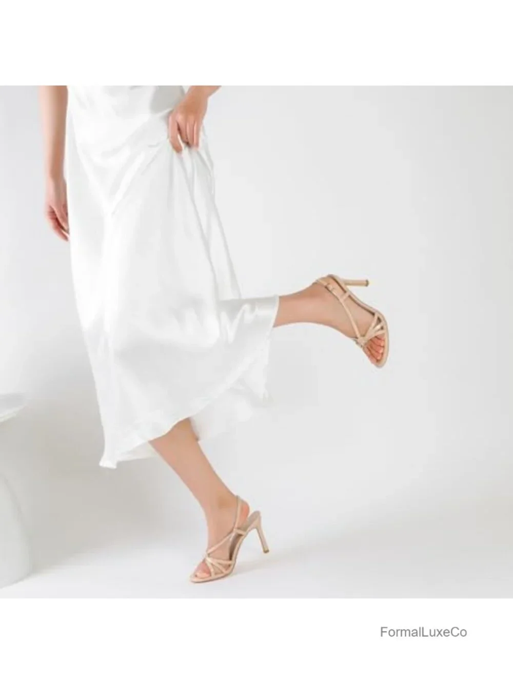 Women's Strappy Heeled Sandals with Adjustable Ankle Strap